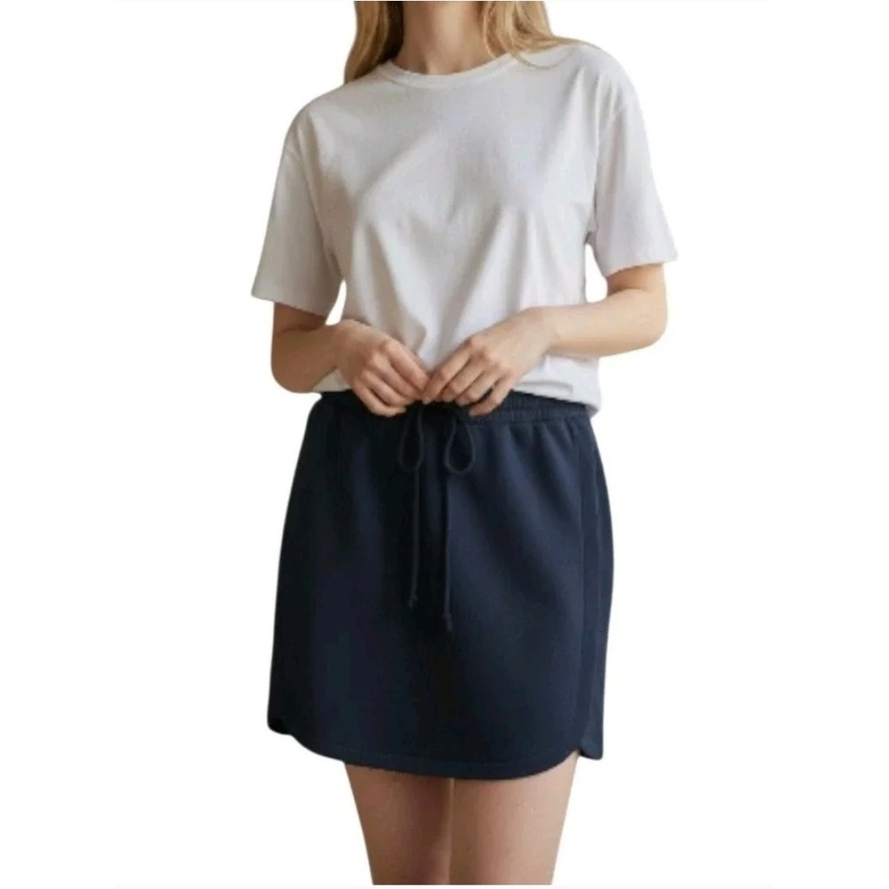 J.Crew Navy Blue‎ Tulip Hem Mini Skirt Drawstring Waist Pockets C0244 Size 00